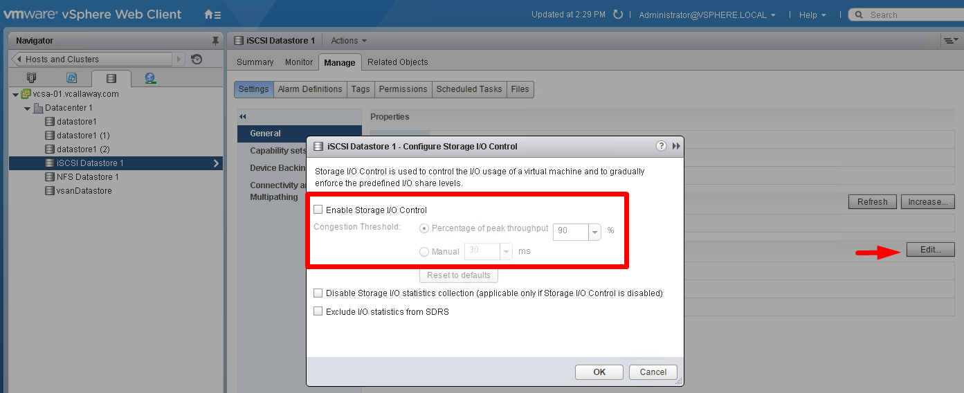 Objective 3.5 - Setup and Configure Storage I/O Control